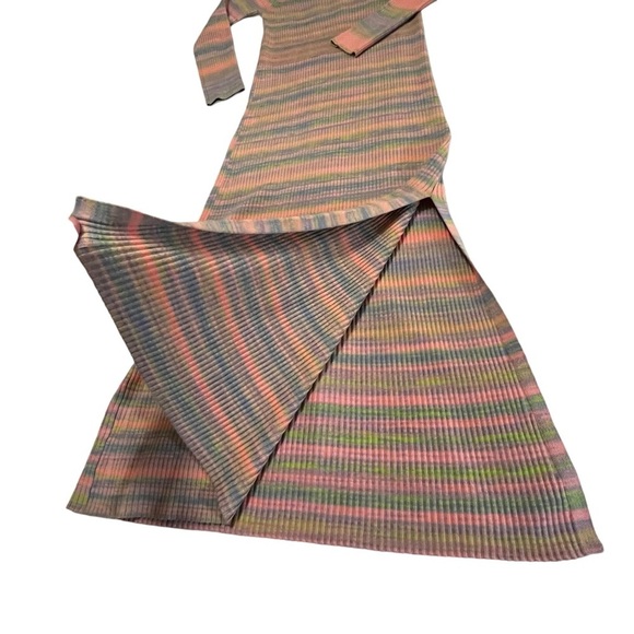 Anthropologie Daily Practice Striped Sweater Dress Maxi Colorful Boat Neck L - Picture 10 of 16